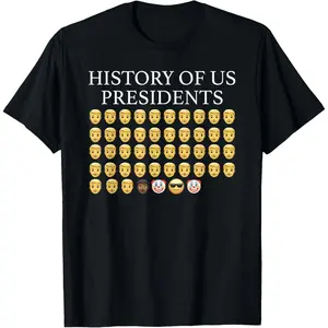 Cotton Graphic Tees Streetwear Gifts  Funny History of U.S. Presidents T-Shirt
