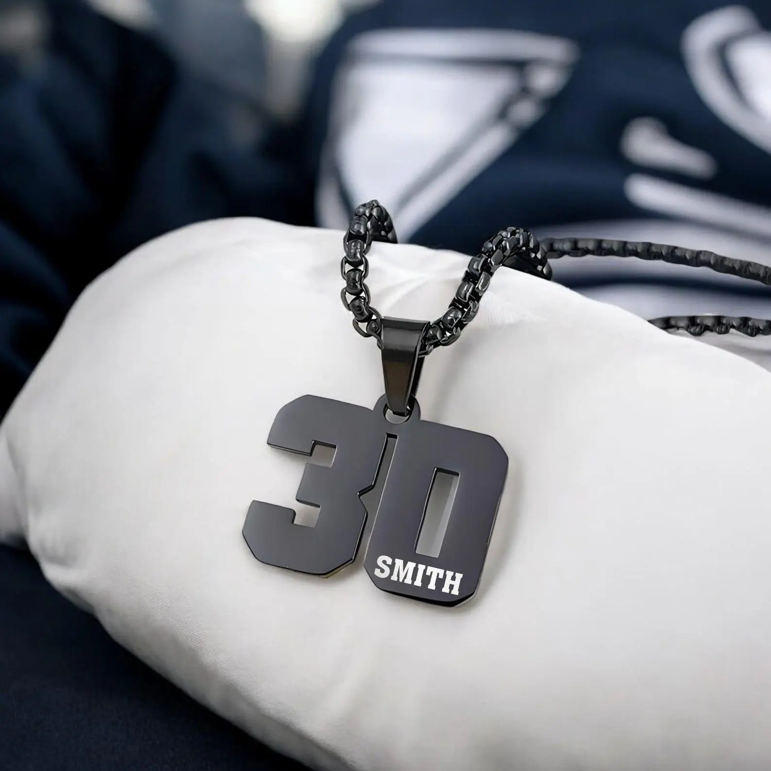 AS310 Custom Engrave Number Necklace - Metal Chain, 1-Piece, Sports Look Fashion Accessory for Boys/Girls, Team Gifts for Sports Teams, Fathers Day Present, One-Piece