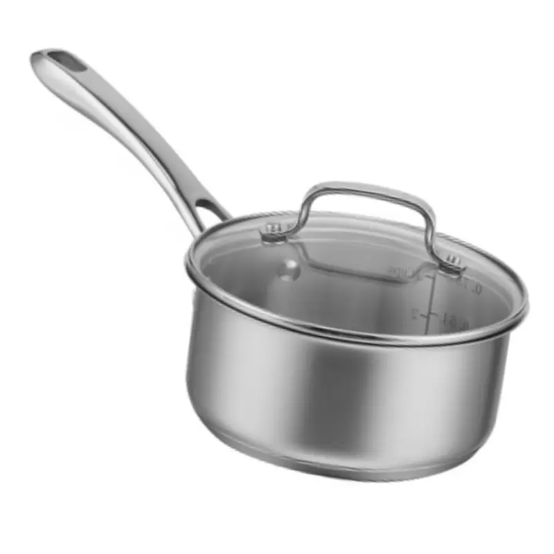 Classic 1qt Stainless Steel Saucepan with Cover - 8319-14: Small Pot, Tempered Glass Lid, Even-Heating, Dishwasher-Safe