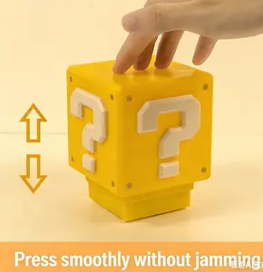 2026 New Mario Question Block Lamp, Sound-Enabled Rechargeable Night Light, Creative Bedside & Desk Table Lamp