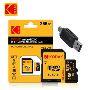KODAK MicroSDXC UHS-I U3 V30 A1 Memory Card, TF Card, Micro SD Storage Card with Card Adapter & Card Reader, Support for Mobile Phone, Smartphone, Pad, Tablet, Digital Camera