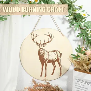 20 pcs 7-Inch Unfinished Wood Slices with Holes and Twine for DIY Painting and Wreath Making