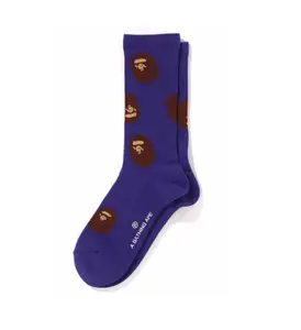 Bape Ape Head Pattern Socks Purple - M, L