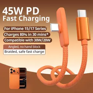 6.6 ft gaming charging cable, compatible with Apple 17/16/15 series phones; suitable for gaming, watching shows/series, car use, and travel; 45W ultra-fast charging, convenient charger; portable iPhone charger; also compatible with Samsung and Huawei phon