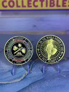 Armor of God Scripture Coin Black & Gold