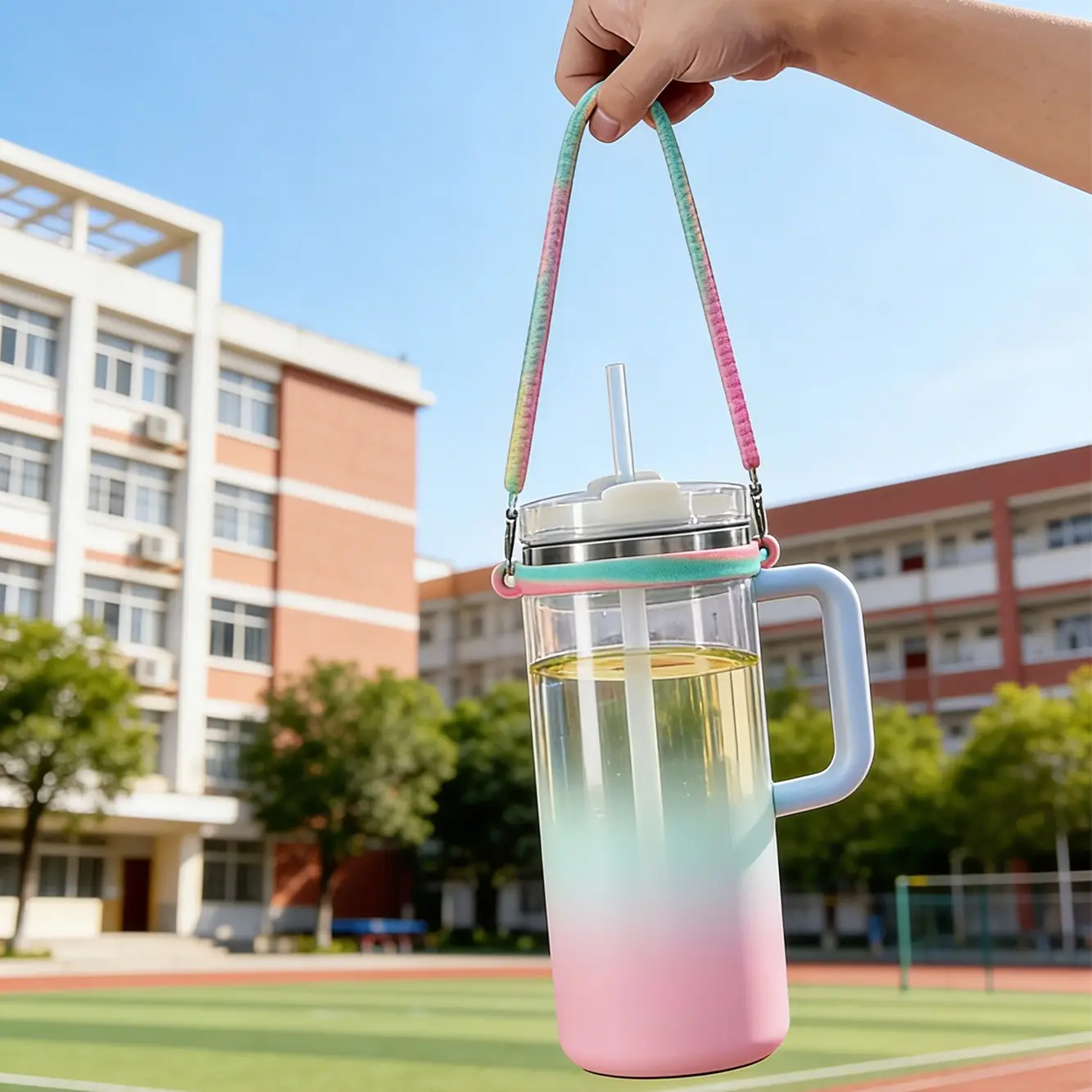 Water Bottle Hanging Strap, Insulated Cup Handle Carrier, Soft Silicone Water Bottle Holder, Fits 8-40 Oz Bottles, Tumbler, Outdoor Travel Hiking Cycling, Insulated Bottle Holders