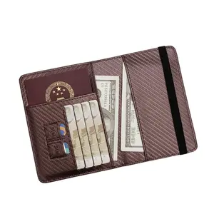 RFID Passport Holder with Tracker, In-Stock PU Leather Bifold Wallet, Slim Multifunctional Cover for SIM Cards & Documents, Portable Travel Organizer
