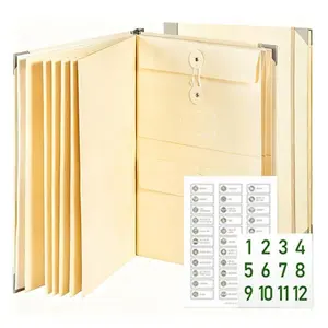 Document Organizer for Important Papers, 10-Pocket Expandable File Folder with Acid-Free Guided Labels, Home Record Keeper Binder for Birth Certificate Passport Medical Legal Files