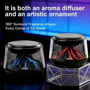 Smart Car Diffuser Air Freshener, Solar Car Odor Remover with Automatic Start-Stop, Volcano Landscape Aroma Diffuser, 2 Luxury Scents, Portable Car Fragrance for Car Home & Office, The Perfect Gift for Men and Women