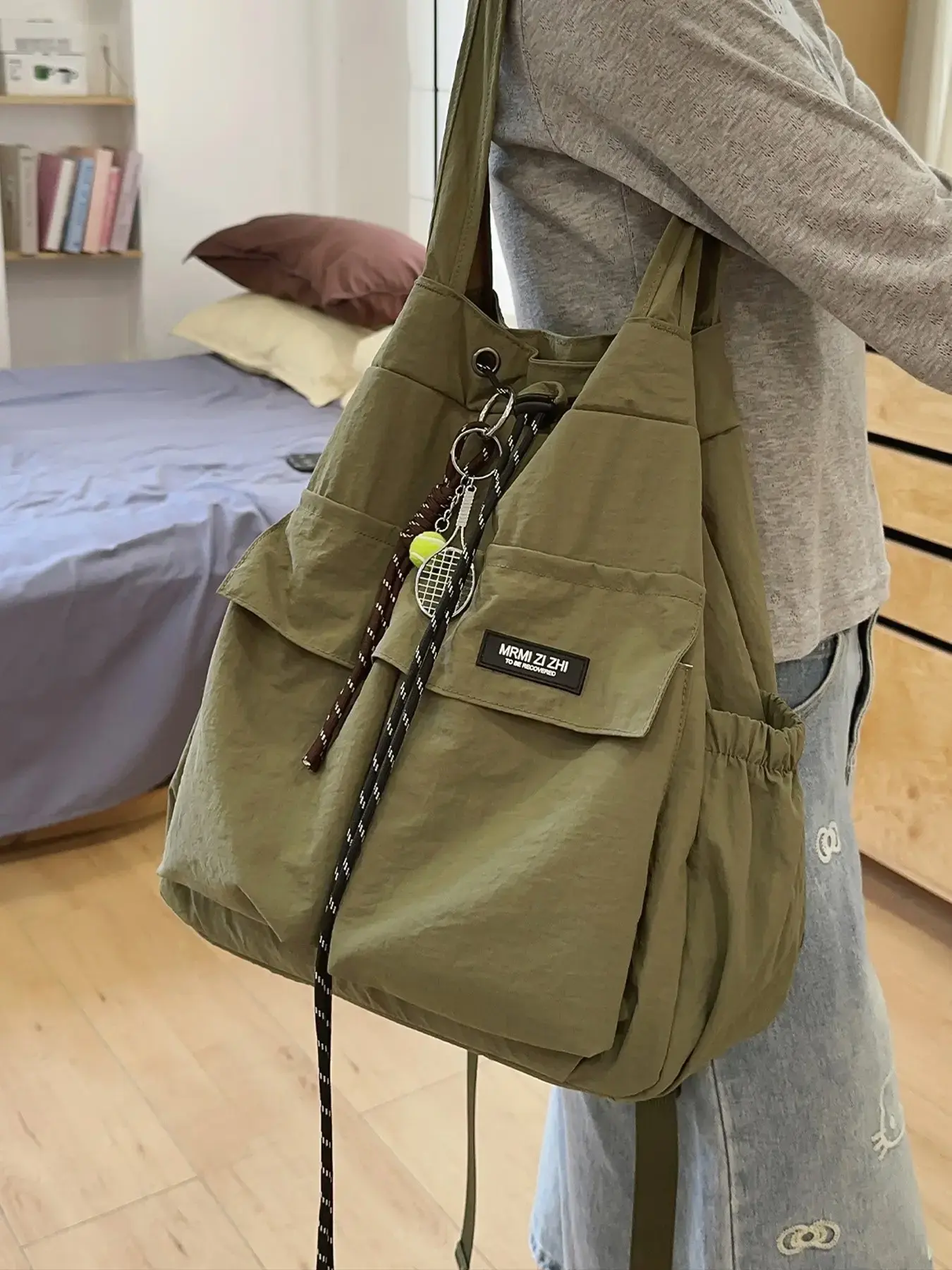 1pc Stylish Minimalist Solid-color Tote Bag, Multi-purpose Large Capacity Shoulder Bag, Durable Versatile Commuter and Yoga Bag for Daily Work, School, Fitness Workout for Women
