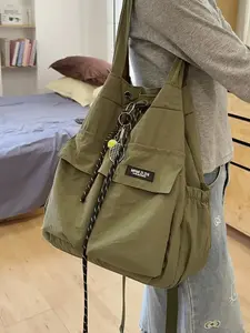 1pc Stylish Minimalist Solid-color Tote Bag, Multi-purpose Large Capacity Shoulder Bag, Durable Versatile Commuter and Yoga Bag for Daily Work, School, Fitness Workout for Women