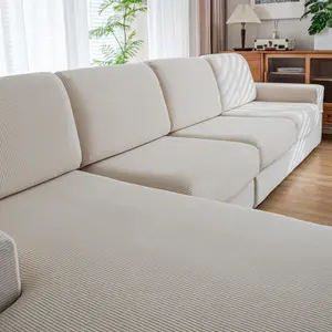 1pc Modern Elastic Sofa Cover Cat Scratch Proof Stretch Couch Cover, Elastic Sofa Seat Cushion Cover, Soft, Washable 4 Seasons Use for Sectional L Shape Sofa 1/2/3/4 Seater, Elastic Sofa Slipcover