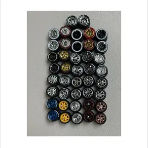 1:64 Scale Rubber Wheels - Assorted Colors and Designs for Scale Models