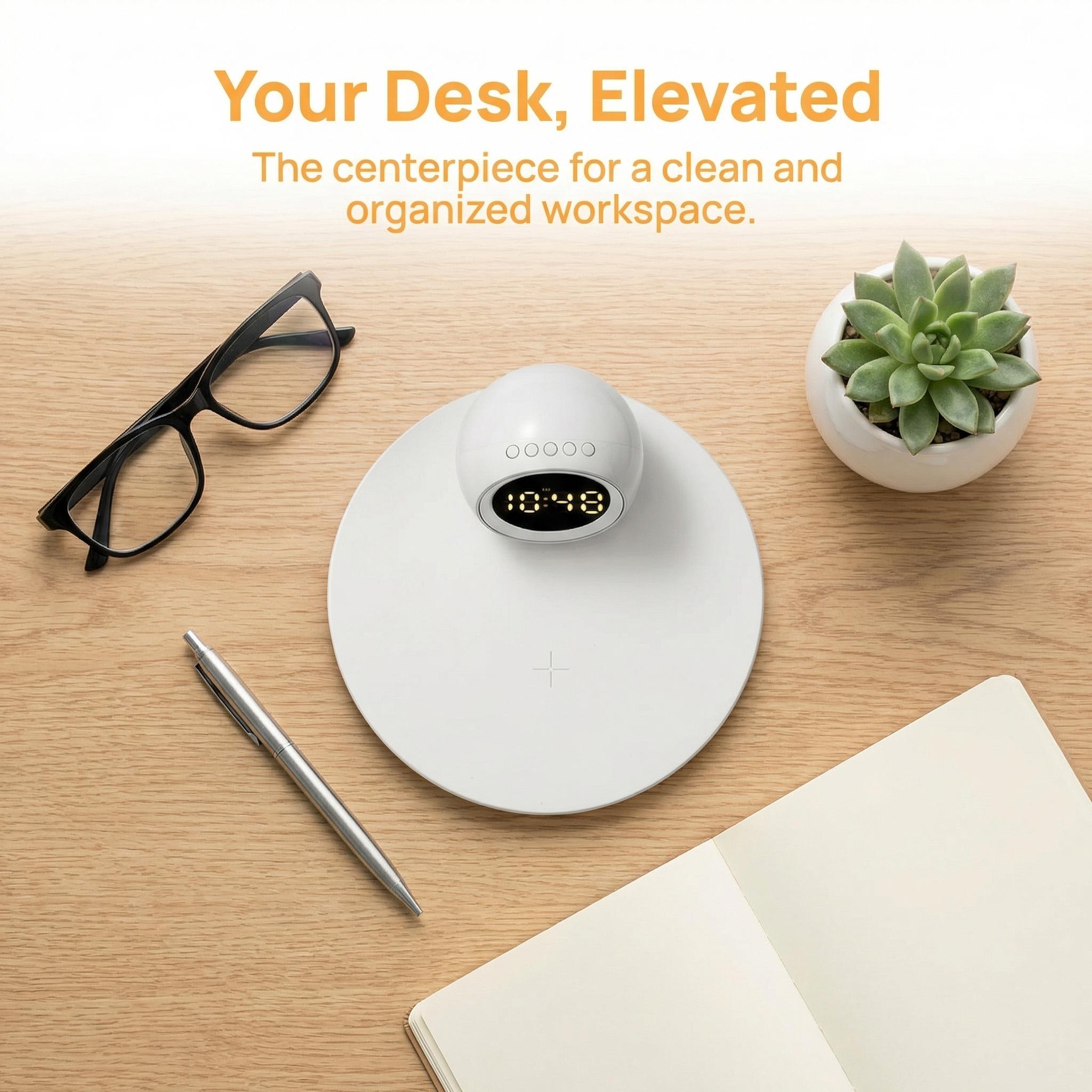 Multi-Function Wireless Charging Digital Night Light Alarm egg alarm clock | Exclusive Holiday Design | Creative Home Gift | Themed Edition for March Madness, Spring Break, World Cup & Easter