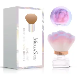 Nail Art Dusting Brush,Dust Collector Brush, Blush Brush, Boose Powder Brush,Makeup Brushes Acrylic Nail Tools, Pink-purple