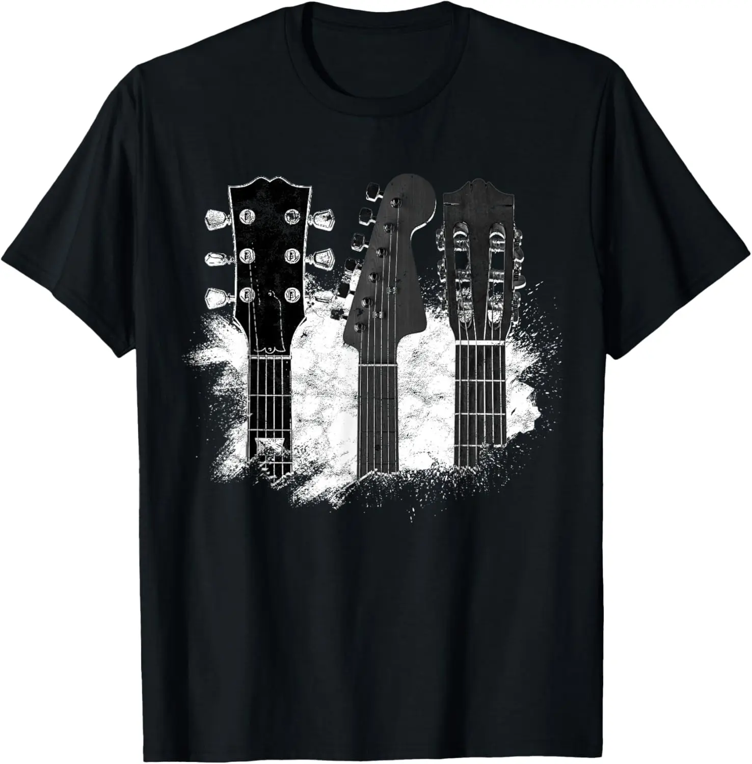 Men's Casual Guitar Graphic T-Shirt, 100% Cotton Short-Sleeve Rock n Roll Tee for Musicians and Music Enthusiasts, Hand Wash Only, Lightweight, Machine Washable, Regular Fit, All Seasons, Round, Sports, Athletic, Do Not Dry Clean