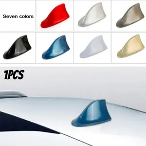 1PC Universal Car Roof Shark Fin Decorative Aerial Antenna Cover Sticker Base Roof Carbon Fiber Style For BMW/Honda/Toyota