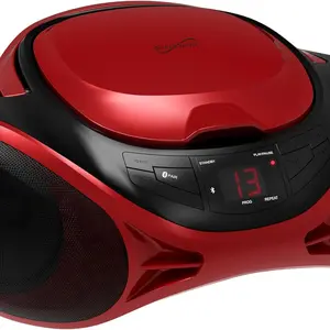 Supersonic SC-726BT Portable CD Player AM/FM Radio Bluetooth LED AC/DC Red