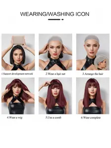 Long Wavy Wig, Middle Part Natural High-Temperature Fiber Elastic Net, Women's Cosplay Party Daily Use Hairpiece