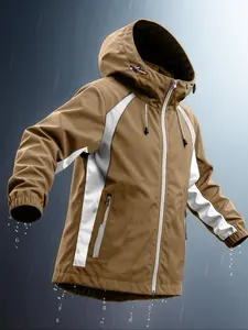 Men's Waterproof Windproof Jacket, Fashionable Outdoor Fishing Coat, All-Weather Wear, Stylish and Functional Outerwear