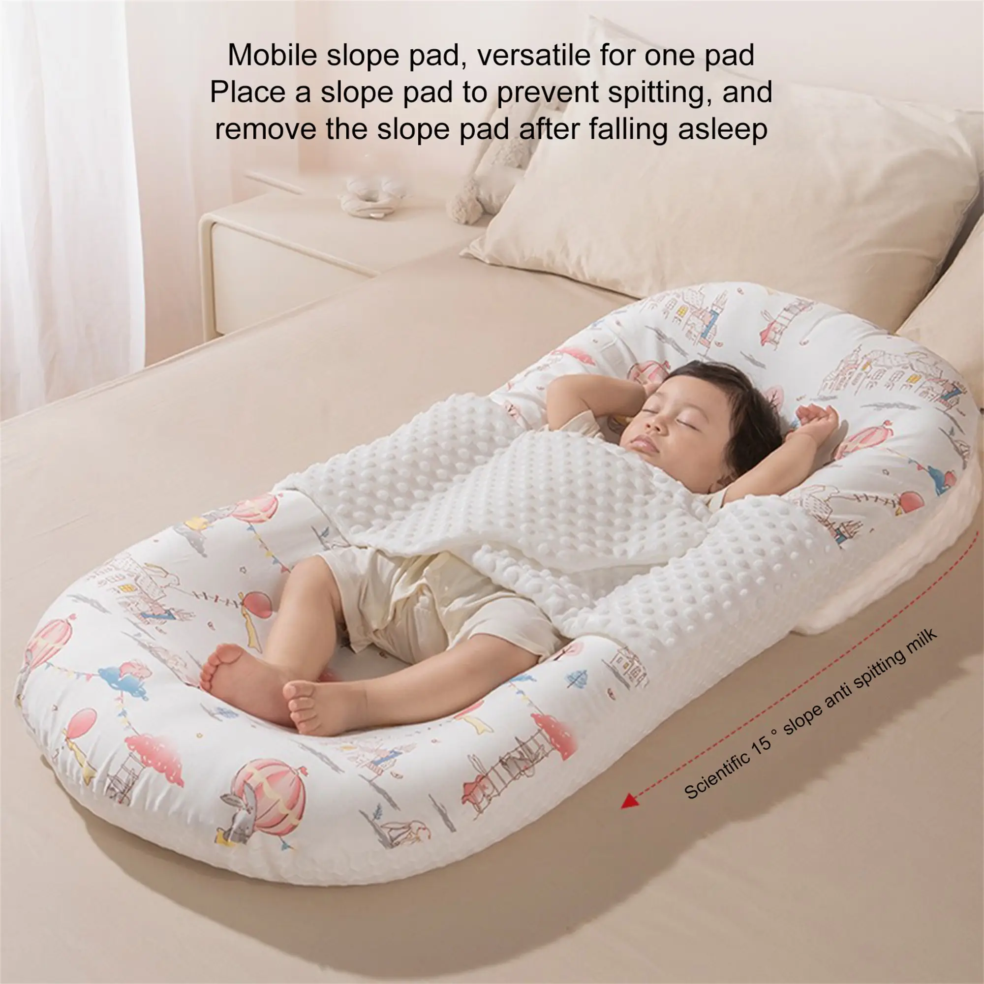 Baby Lounger For Newborns – Anti-startle Soothing Bed With Soft Infant Nest Pillow, Wings For Comfortable Sleeping, Feeding, And Sitting Anti-startle