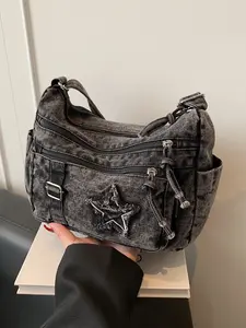 Trendy Fashion Smooth Zipper Multi-Pocket Bag, Shoulder Crossbody Backpack, Elegant Commuter Bag for Daily Use, Office Commute, Stylish Accessory