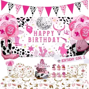 Disco Cowgirl Birthday Party Supplies | Western Paper Tableware Plates Cups Napkins Kit (121 pieces) decor tiktokshopspringglowup