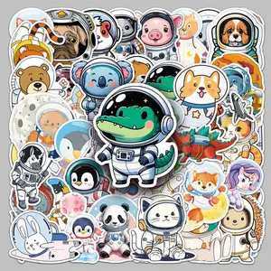 50PCS Animal Astronaut Series Stickers, Suitable for Faith-based Designs Such As Scrapbooks, Diaries, Laptops, Water Bottles, Cars, Etc., As Gifts with Positive Information, Car Decal