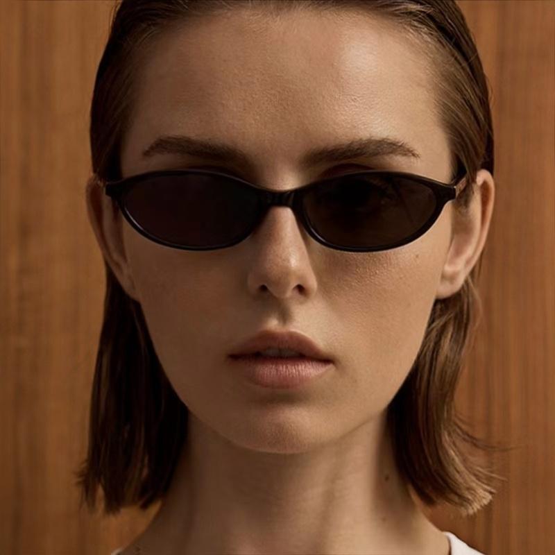 〖Summer Turn Up〗3 PCS Retro Oval Sunglasses for Women Chic Cat Eye 90s Sunnies Lightweight Narrow Shades Trendy UV Protection Sunglasses Vintage Rich Girl Sunglasses Women Sunglasseswomen