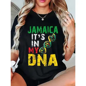 🎉 100% Cotton Jamaican Heritage Flag Men Women Jamaica It`S In My DNA T-Shirt