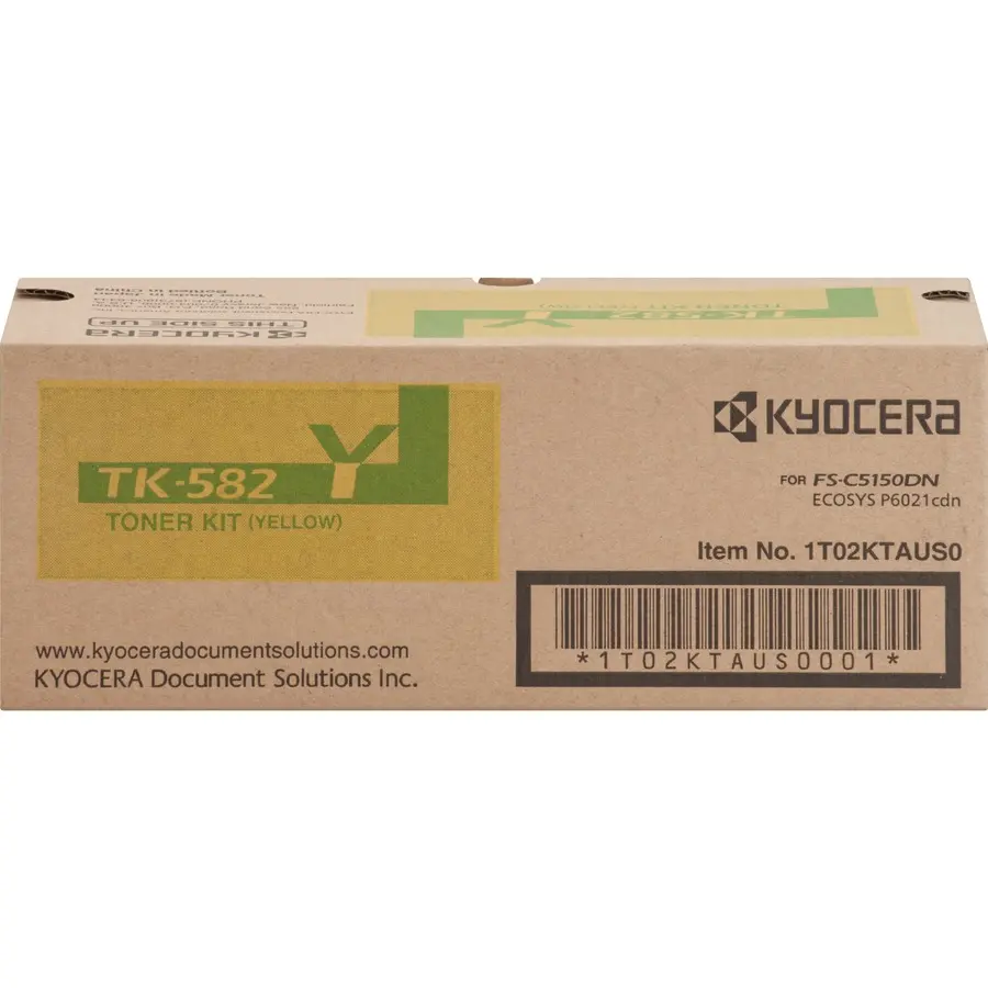 Kyocera TK582Y High-Yield Yellow Toner Cartridge, 2800 Page-Yield, Compatible with FS-C515DN, Part Number 4427296