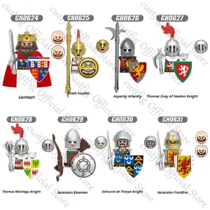 Movie Cartoon Anime Medieval Castle Knight Soldier Action Figures Building Blocks Infantry Armored Troops Weapons Bricks Kid Toypopular popular