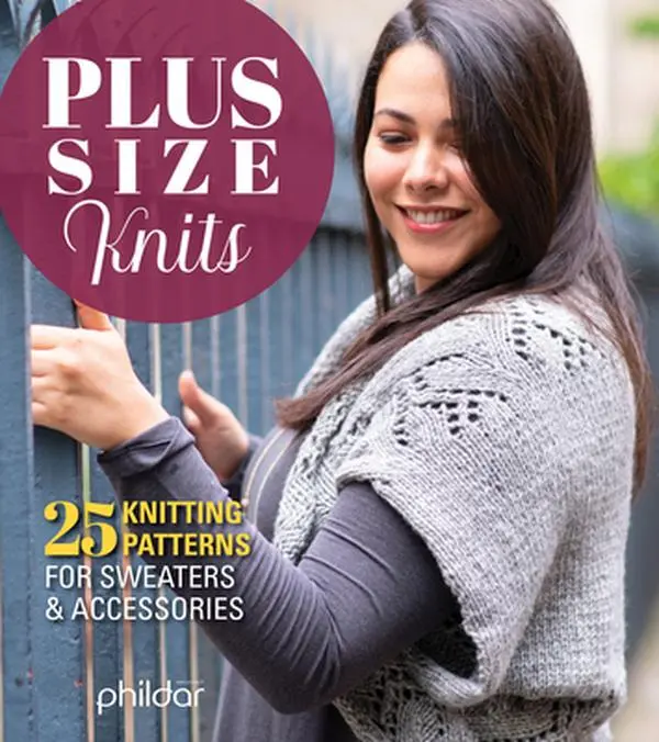 Used Paperback Book - Plus Size Knits by Phildar: 25 Stylish Patterns for Cozy Cardigans & Accessories, Beautiful Details, Diagrams (English)