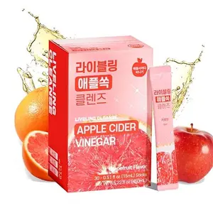 Apple Cider Vinegar Drink Sticks 3-in-1 ACV Shot Grapefruit Flavor Sugar Free Low Calorie Daily Digestive Support Cleanse Detox Metabolism Boost Portable On-The-Go Packets 30 Sachets for Women & Men