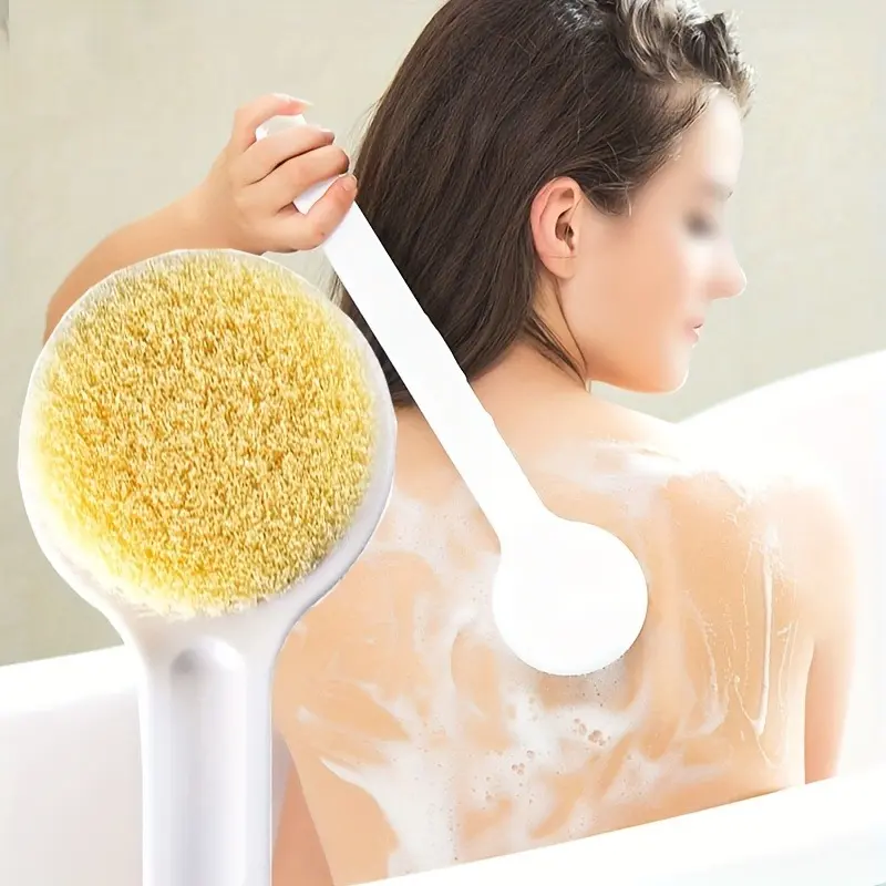1PC Bath brush, rub back, no need for people. Long handle scrub brush, bath brush, soft bristled nylon scrub brush