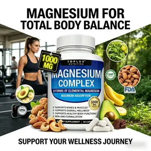 Toplux Nutrition Magnesium Complex, 1000mg, 90 Count Daily Supplement