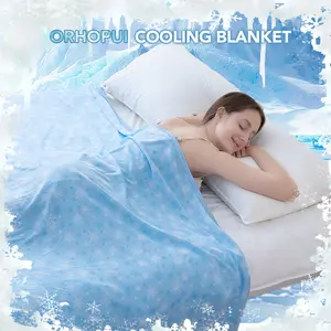 Summer Cooling Blanket, Cold Air Conditioning Nylon Blanket, Lightweight Breathable Soft Cooling Smooth