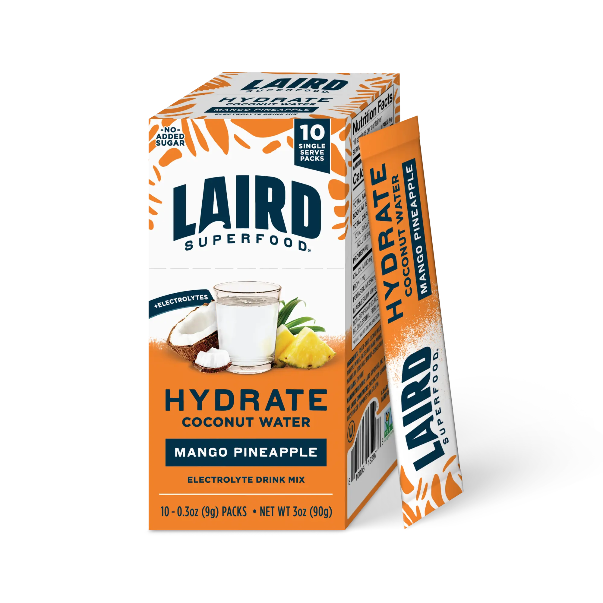 Laird Superfood Hydrate Pineapple Mango Electrolyte Drink Mix 10 Single Sticks Natural Nourishing Hydration Laird Superfood Hydrate Pineapple Mango Electrolyte Drink Mix 10 Single Sticks Natural Nourishing Hydration