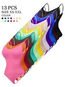 Women's Solid Color Shapewear Bodysuit, High Stretch Tummy Control Shaper, Ladies Clothing for Daily Wear, Seamless Shapewear