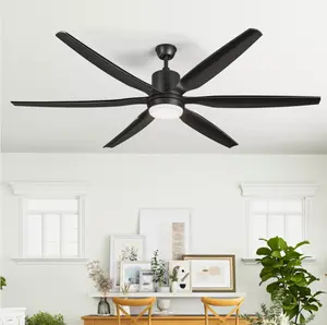 DWVO 66"Fan Smart Ceiling Remote App Control Reversible 6 Speed 6 Black/White Blade