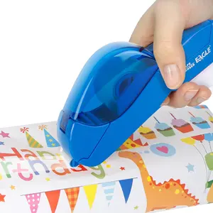 Handheld Tape Dispenser with 2 Rolls Adhesive Tape, Single-Hand Operation, Safe and Reliable, Ideal for Easter, Mother's Day, Christmas Crafts and Gifts