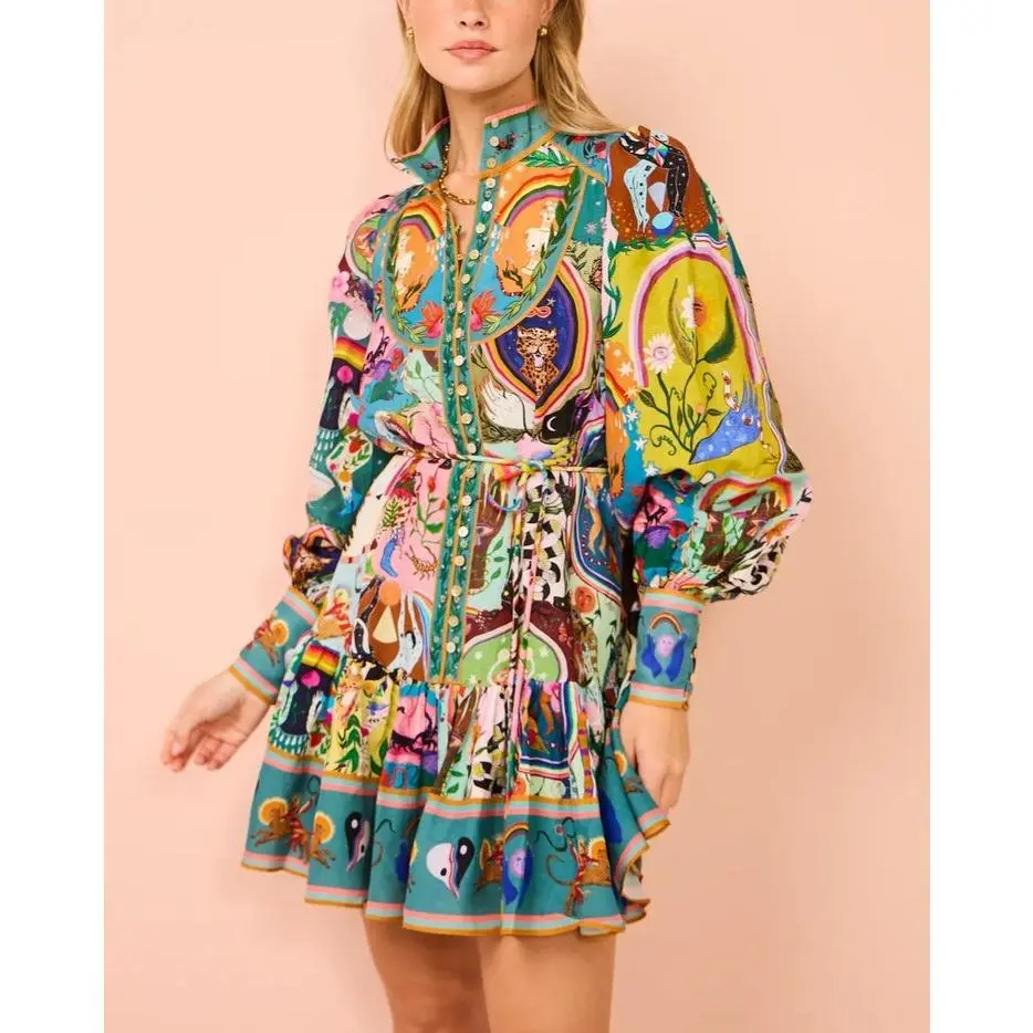 Women Casual Fashion Printed Versatile Dress by Rosa Clothing