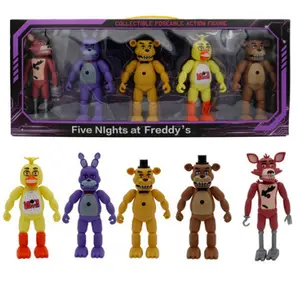 5Pcs/Set FNAF Action Figures Freddy Foxy Action Model Figure Game Figure At Five Nights Security Breach Model Kids Toys Gifts