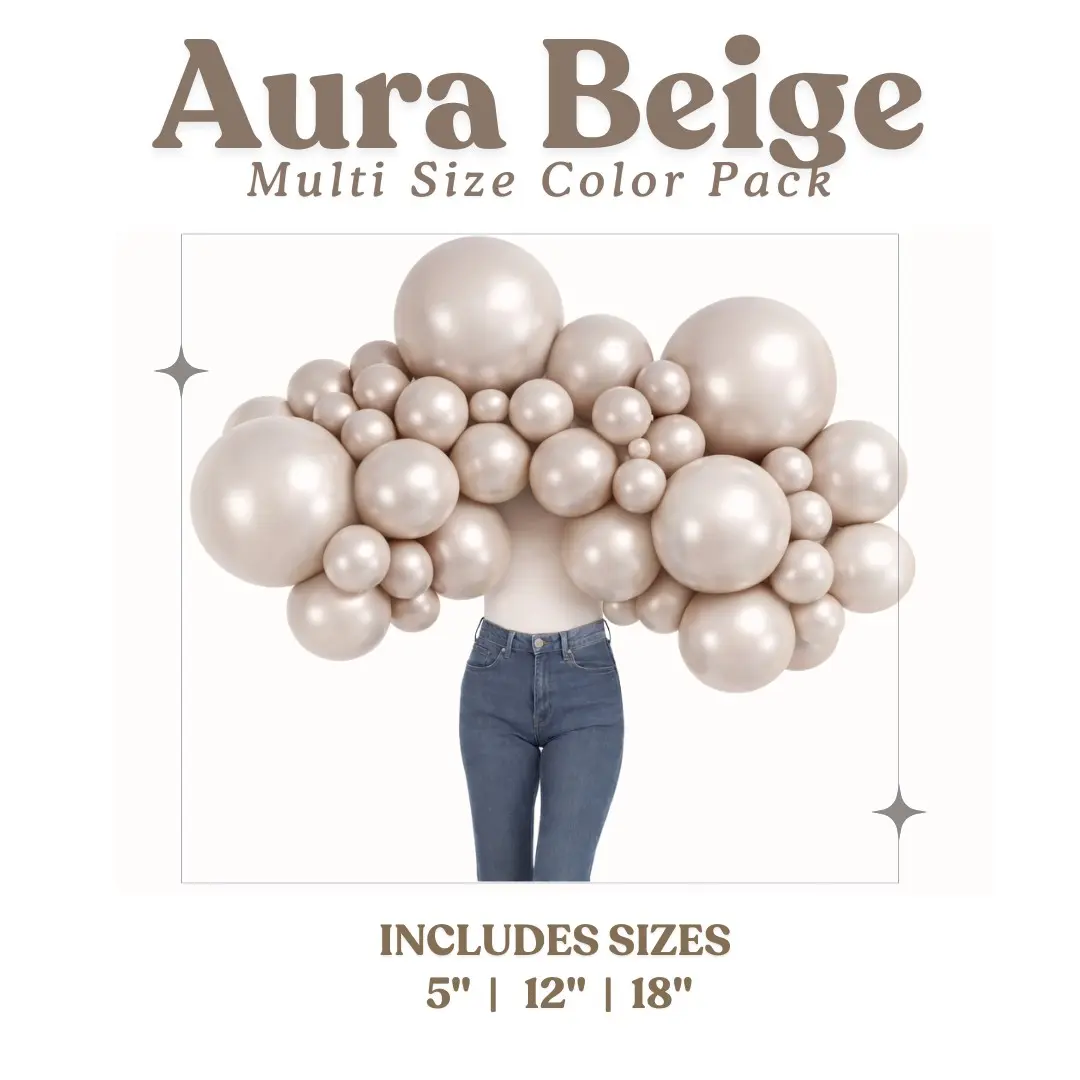 Aura Beige Balloon Pack with Optional Add-Ons