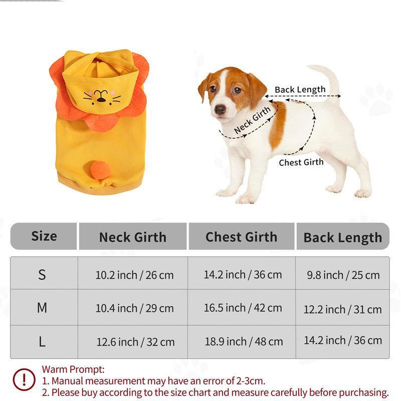 Cute Animal Pet Hoodie Funny Dog Cat Costume Warm Puppy Clothes Cosplay Outfit for Small Medium Pets