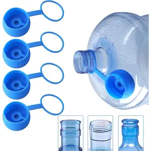 5 Gallon Water Jug Caps 4 Pcs Food Grade Silicone Reusable Replacement Lid Leak-Proof Cap Fit for 55mm Standard Screw Crown Top Water Dispensers Compatible with 3 & 5 Gallon Water Bottle Cap