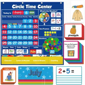Circle Time Learning Center Pocket Chart Classroom Calendar for , Weather Chart Counting Alphabet Ten Frame Color,   Classroom  Haves  Learning Activities