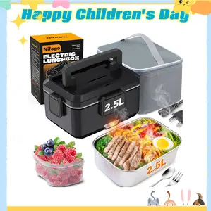 Nifogo Electric Lunch Box 100W 1.8L Food Heater Portable with Tableware & Lunch Bag for Car Home Office Travel Non Battery Powered