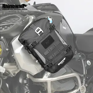 Rhinowalk Motorcycle Bumper Bag Waterproof 6L Universal Drop-proof Wear-resistant Travel Luggage Storage Pannier with Internal Support Plate & 4 Cam Buckle Straps Motorcycle Accessories