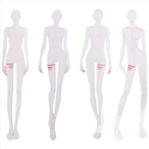 Fashion Illustration Rulers Sketching Templates Ruler Sewing Humanoid Patterns Design Clothing Measuring,Type A